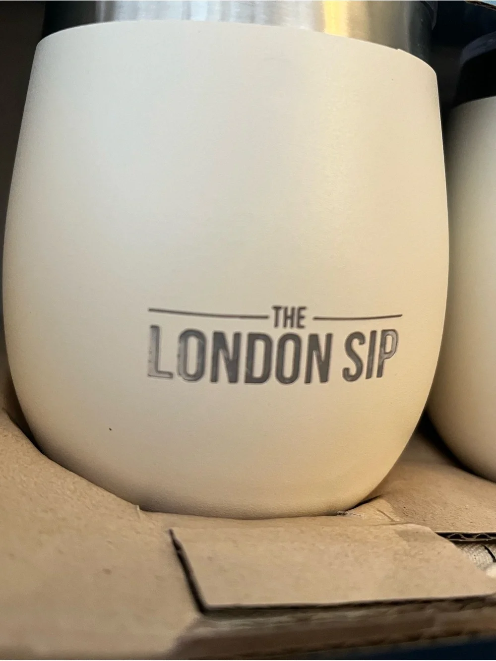 NEW The London Sip Insulated Yerba Mate Cup & Bombilla straw set - pearl white